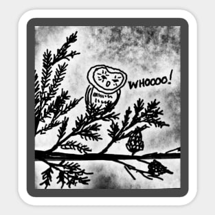 Owl in the Sad Night Sticker